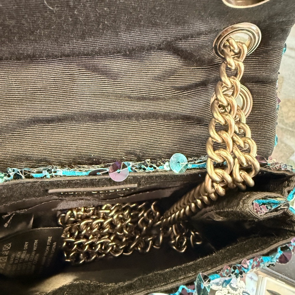 Pre Owned Kurt Geiger Blue and Pink Sequin Shoulder Bag - Picture 7 of 9